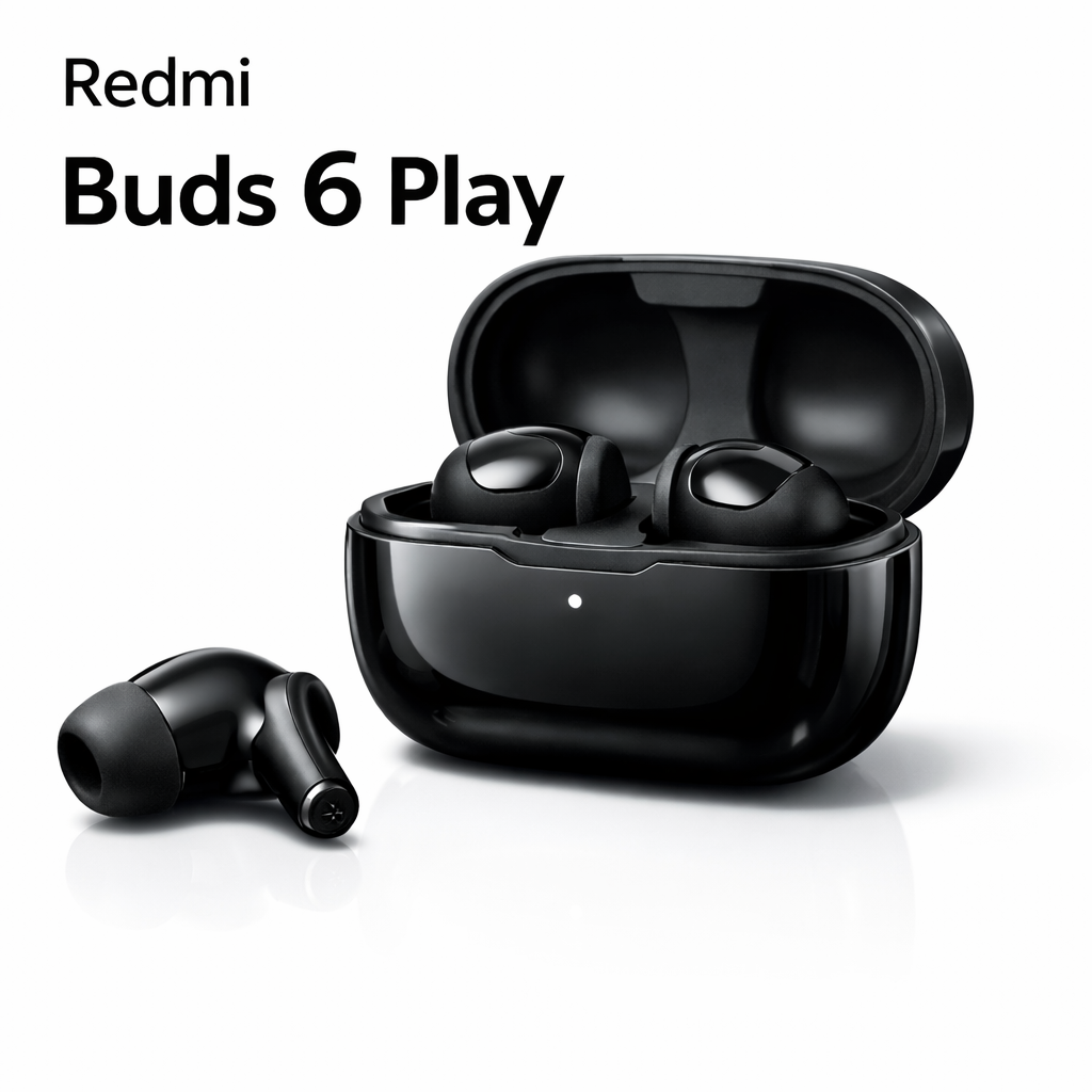 Redmi Buds 6 Play Wireless Earbuds – Bluetooth TWS In-Ear Headphones with Charging Case, IPX4 Water Resistant (Black)