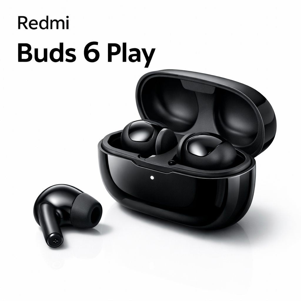 Redmi Buds 6 Play Wireless Earbuds – Bluetooth TWS In-Ear Headphones with Charging Case, IPX4 Water Resistant (Black)