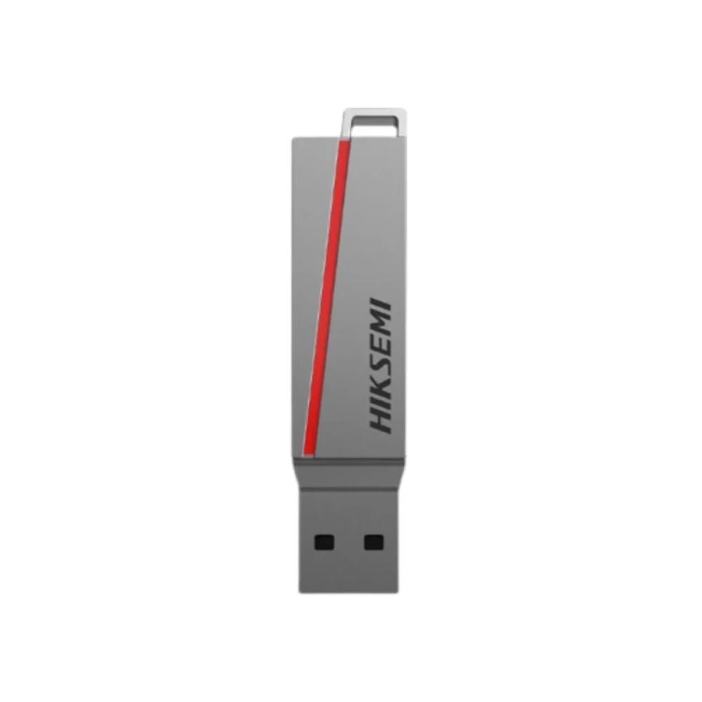 Hiksemi 256GB Dual Slim flash drive plugged directly into a smartphone, showing a file backup progress screen next to a laptop