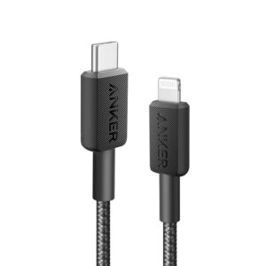 Anker 322 USB-C to Lightning 3ft braided cable in black