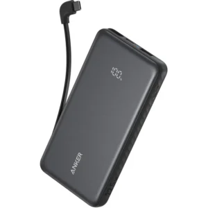 Anker Zolo Power Bank 10000mAh 22.5W with built-in USB-C cable in black