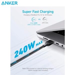 Anker 310 Usb-C To Usb-C Cable (3Ft,240W, Braided) Black