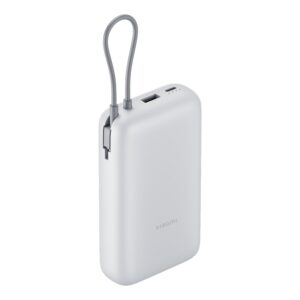 Xiaomi 20,000mAh 22.5W Power Bank – Light Grey with integrated USB-C cable