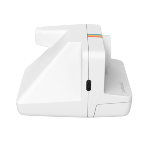 Polaroid Now+ Generation 3 White instant camera, side view