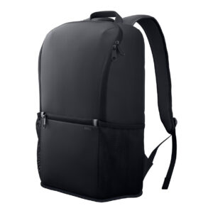 Dell CP3724 black backpack angled view showing mesh side pocket