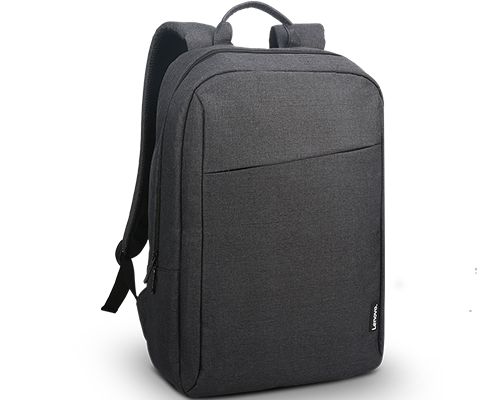 Lenovo B210 black backpack angled view showing side profile