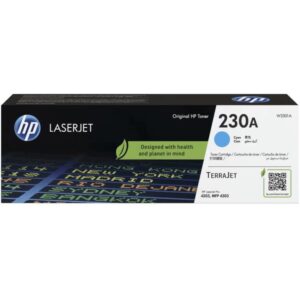 HP 230A Cyan Toner Cartridge W2301A, front packaging view with model label