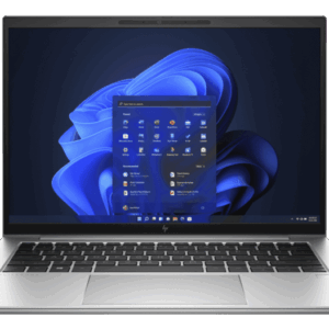 HP EliteBook 840 G9 silver laptop front view with screen open