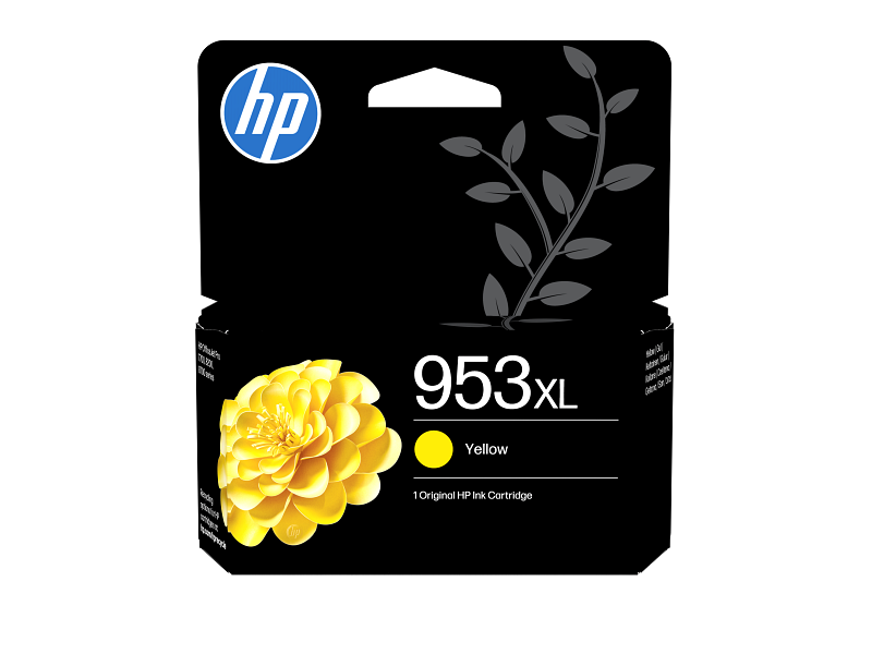HP 953XL Yellow Ink Cartridge F6U18AE, retail packaging