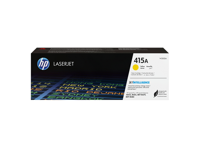 HP 415A Yellow Toner Cartridge W2032A, retail packaging