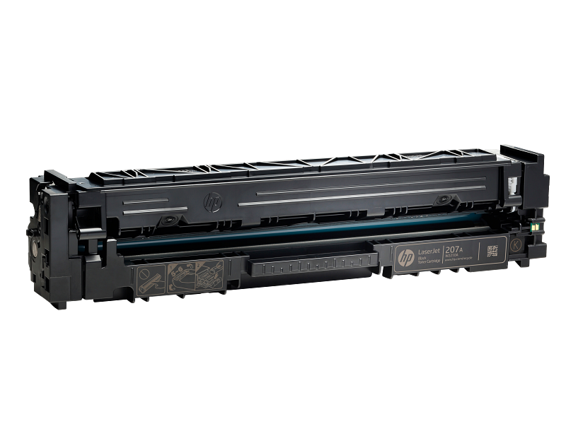 HP 207A Black Toner Cartridge W2210A, angled view