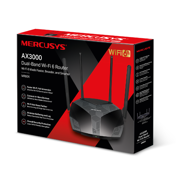 Mercusys MR80X AX3000 Dual-Band WiFi 6 Router - detail view 11