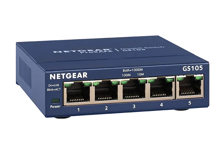 NETGEAR GS105UK 5-Port COPPER GIGABIT SWITCH product view