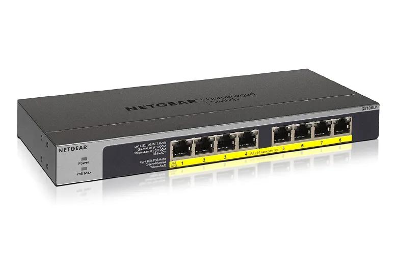 NETGEAR GS108LP 8-Port Gigabit Ethernet PoE+ Unmanaged Switch with FlexPoE (60W) product view