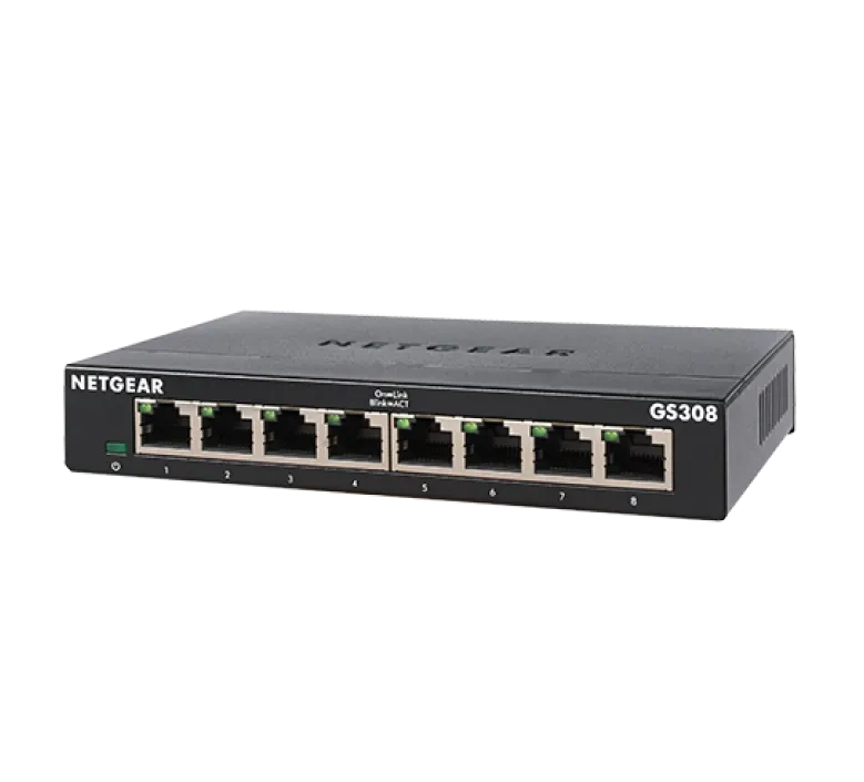 NETGEAR GS308 8-Port GIGigabit UNMANAGED SW 300-SERIES product view