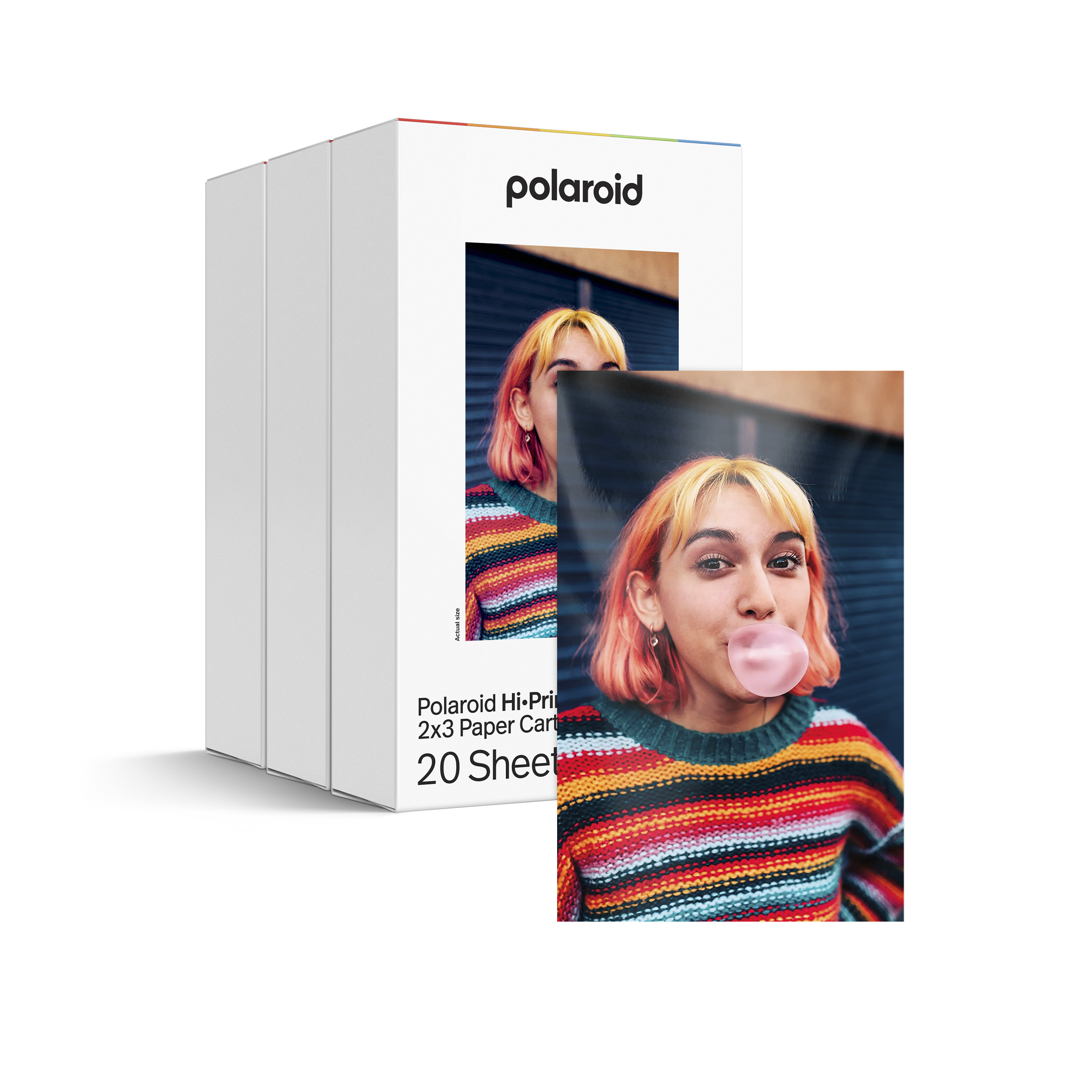 Polaroid Hi-Print 2x3 paper cartridge refill, one 20-sheet pack from the 60-sheet bundle