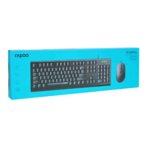 Rapoo X120 Pro Wired Keyboard and Mouse - Black - retail packaging
