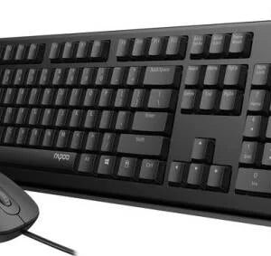 Rapoo X120 Pro Wired Keyboard and Mouse - Black - keyboard and mouse