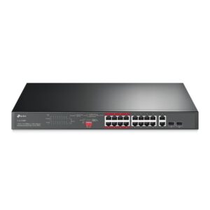 TP-Link TL-SL1218MP 16-Port Fast Ethernet Switch with PoE+ and Gigabit Uplinks - product overview