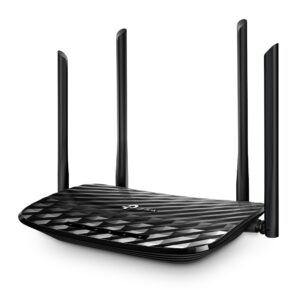 TP-Link Archer C6 black dual band gigabit router with four antennas