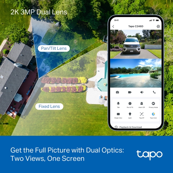 TP-Link Tapo C246D Dual-Lens Pan/Tilt WiFi Security Camera - detail view 4