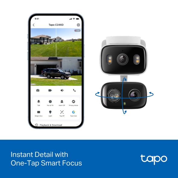 TP-Link Tapo C246D Dual-Lens Pan/Tilt WiFi Security Camera - detail view 8