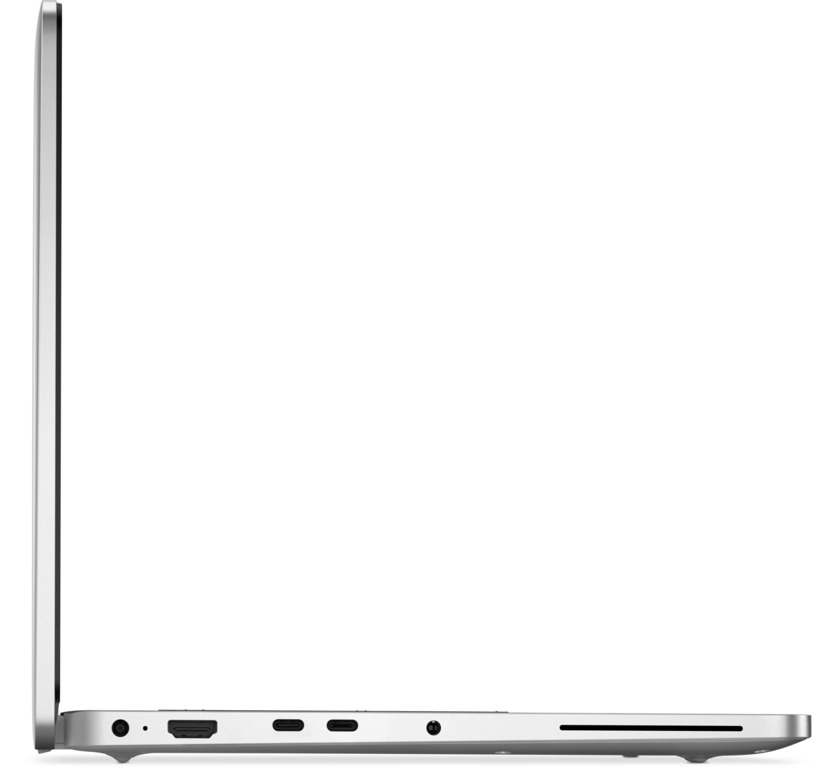 Dell Pro 14 PC14250 left side showing power, HDMI, USB-C and audio connections