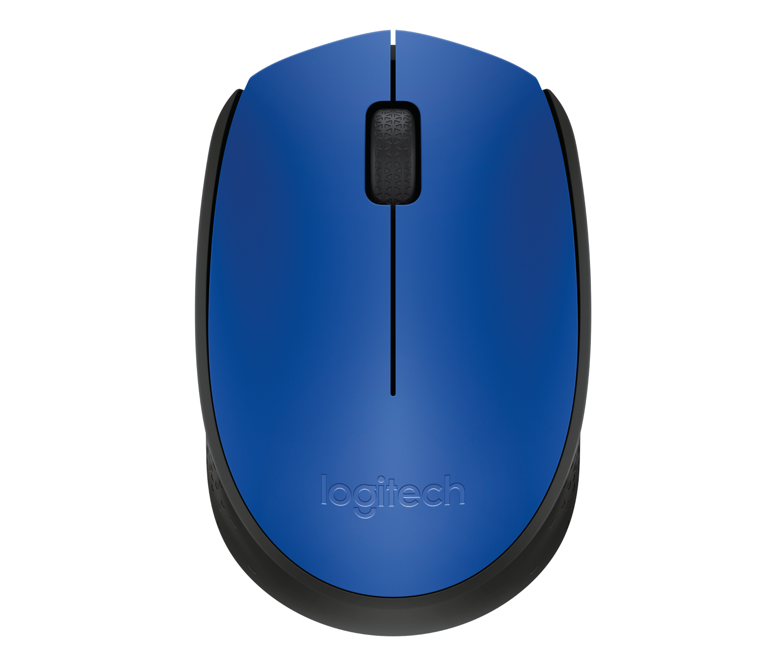 Logitech M171 blue mouse - top view
