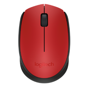 Logitech M171 red mouse - top view
