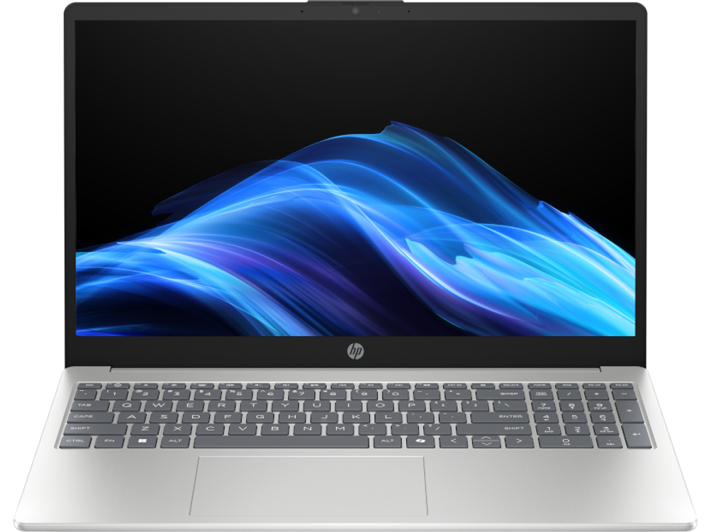 HP 15-fd1163nia Natural Silver front view showing display and numeric keypad
